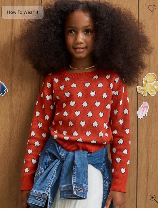 Crewcuts Other - Crewcuts Red Heart Print Sweater
